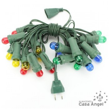 GUIRNALDA 20 BOMBILLAS DE COLORES CON EMPALME