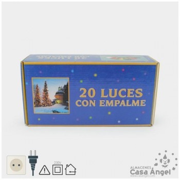 GUIRNALDA 20 BOMBILLAS DE COLORES CON EMPALME