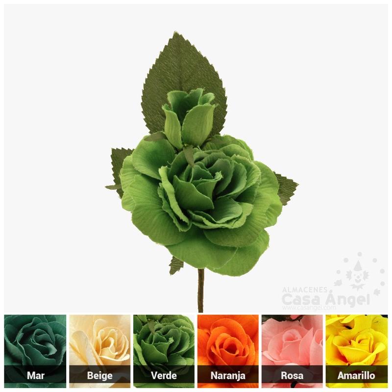 RAMILLETE FLOR DOS ROSITAS FLAMENCAS 16cm