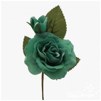 RAMILLETE FLOR DOS ROSITAS FLAMENCAS 16cm