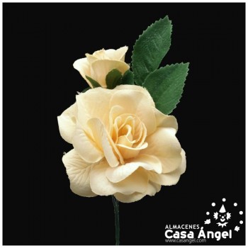 RAMILLETE FLOR DOS ROSITAS FLAMENCAS 16cm