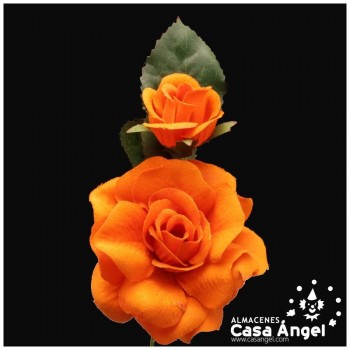 RAMILLETE FLOR DOS ROSITAS FLAMENCAS 16cm