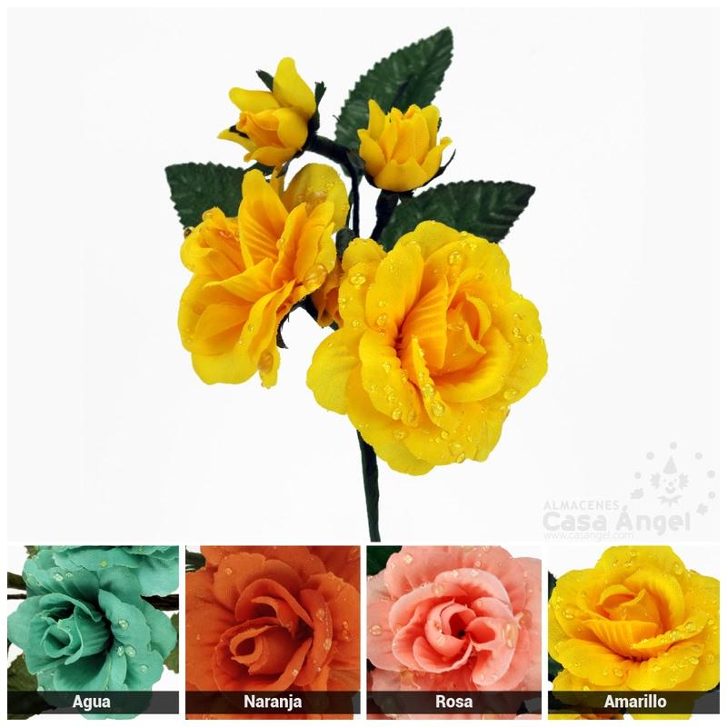 RAMILLETE DE FLORES ARTIFICIALES EFECTO AGUA 15cm