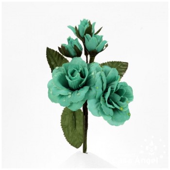 RAMILLETE DE FLORES ARTIFICIALES EFECTO AGUA 15cm