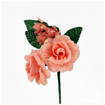 RAMILLETE DE FLORES ARTIFICIALES EFECTO AGUA 15cm