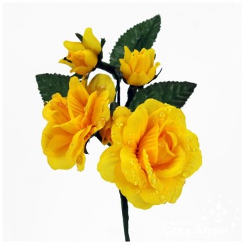 RAMILLETE DE FLORES ARTIFICIALES EFECTO AGUA 15cm