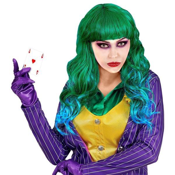 PELUCA VERDE CON PUNTAS AZULES ESTILO JOKER