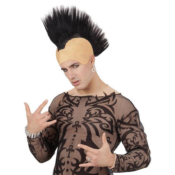 PELUCA DE PUNKY CON CRESTA NEGRA