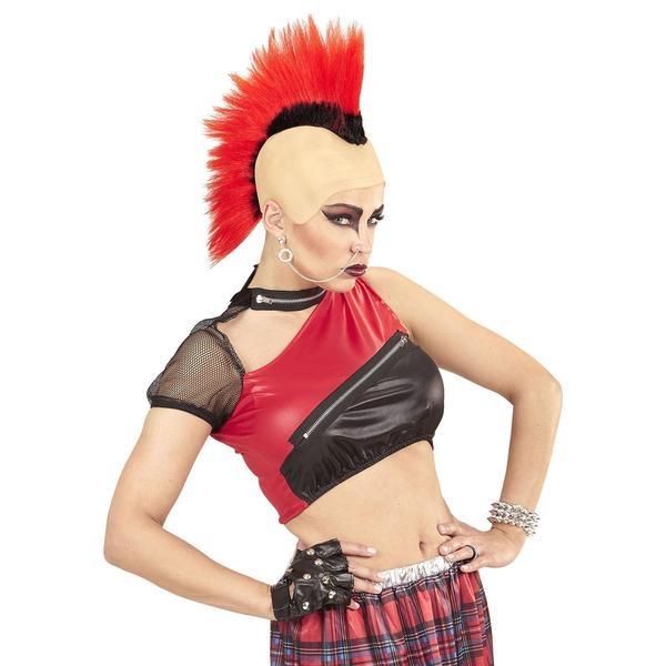 PELUCA DE PUNKY CON CRESTA ROJA