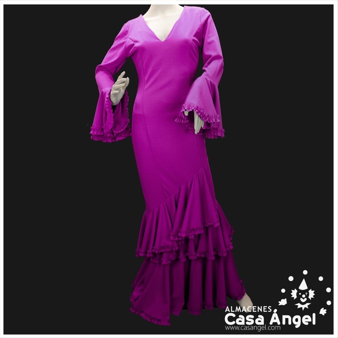 VESTIDO DE FLAMENCA COLOR BUGANVILLA LISO