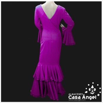 VESTIDO DE FLAMENCA COLOR BUGANVILLA LISO