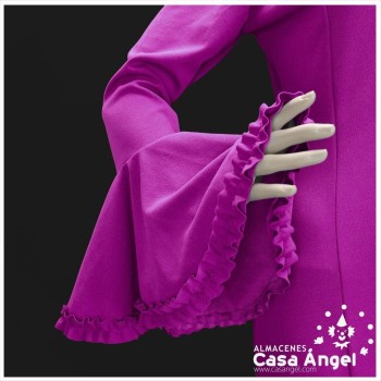 VESTIDO DE FLAMENCA COLOR BUGANVILLA LISO