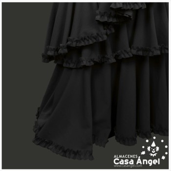 TRAJE DE FLAMENCA ADULTO PUNTO NEGRO LISO