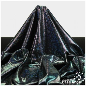 LICRA NEGRA CON ESTAMPADO TORNASOL DE SERPIENTE SERIE MIYA 150cm