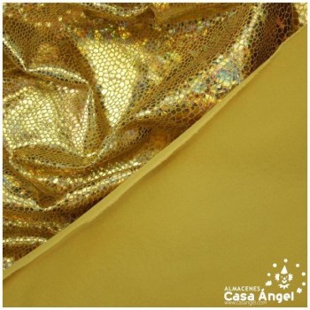 LICRA ORO ESTAMPADO TORNASOL DE SERPIENTE SERIE MIYA 150cm