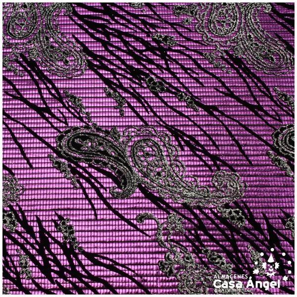 LYCRA FUCSIA FLOCADA CON GLITTER SERIE YLENIA 150cm