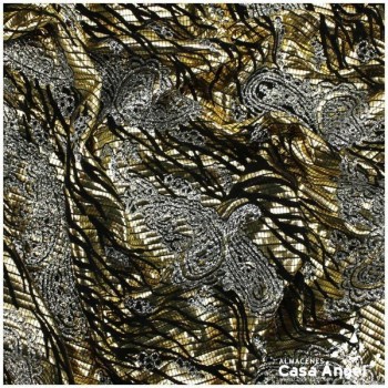 LYCRA DORADA FLOCADA CON GLITTER SERIE YLENIA 150cm