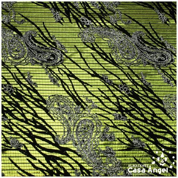 LYCRA VERDE PISTACHO FLOCADA CON GLITTER SERIE YLENIA 150cm