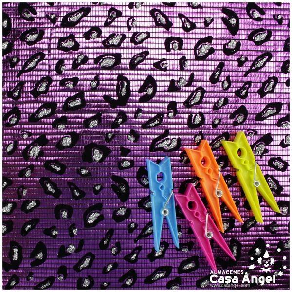LYCRA FUCSIA FLOCADA CON GLITTER SERIE YLENIA ANIMAL 150cm