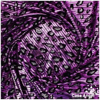 LYCRA FUCSIA FLOCADA CON GLITTER SERIE YLENIA ANIMAL 150cm
