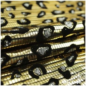 LYCRA ORO FLOCADA CON GLITTER SERIE YLENIA ANIMAL 150cm