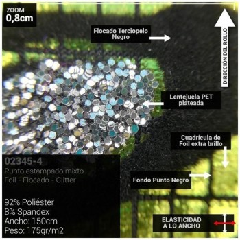 LYCRA VERDE PISTACHO FLOCADA CON GLITTER SERIE YLENIA ANIMAL 150cm