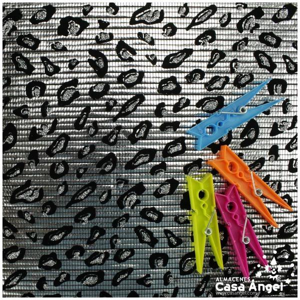 LYCRA PLATEADA FLOCADA CON GLITTER SERIE YLENIA ANIMAL 150cm