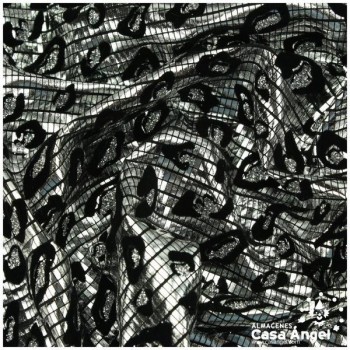 LYCRA PLATEADA FLOCADA CON GLITTER SERIE YLENIA ANIMAL 150cm