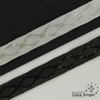 CINTA JACQUARD TAPACOSTURAS MOTIVO REJILLA 1cm