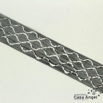PASAMANERÍA JACQUARD TAPACOSTURAS MOTIVO REJILLA 25cm