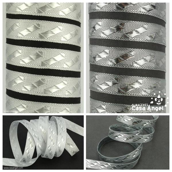 CINTA JACQUARD TAPACOSTURAS MOTIVOS DIAGONALES 11mm