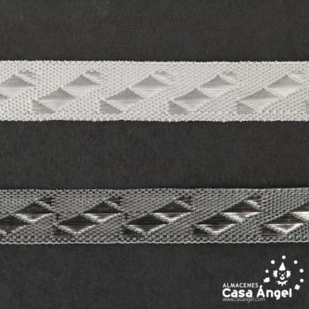 PASAMANERÍA JACQUARD TAPACOSTURAS MOTIVO DIAGONALES 25mm