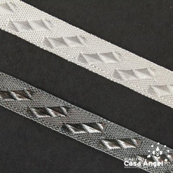 PASAMANERÍA JACQUARD TAPACOSTURAS MOTIVO DIAGONALES 25mm