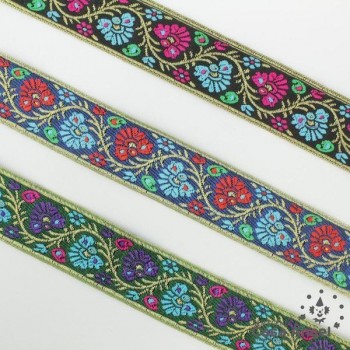 TIRA JACQUARD TAPACOSTURAS DIBUJO FLORES 3cm