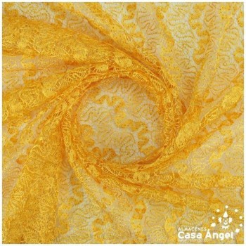 ENCAJE DE LYCRA AMARILLO CON PURPURINA SERIE ADUNA 150cm