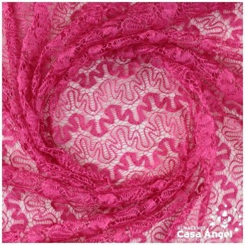 ENCAJE DE LYCRA FUCSIA CON PURPURINA SERIE ADUNA 150cm