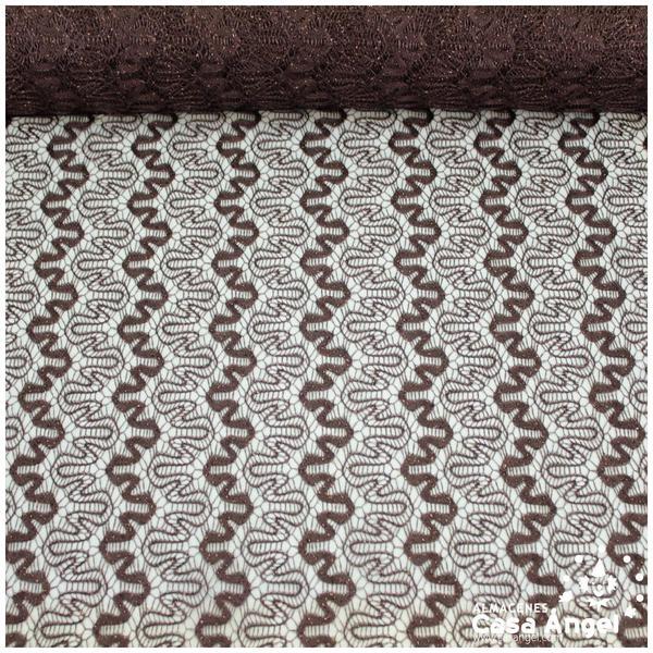 ENCAJE DE LYCRA MARRÓN CON PURPURINA SERIE ADUNA 150cm
