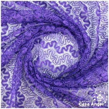 ENCAJE DE LYCRA MORADO CON PURPURINA SERIE ADUNA 150cm