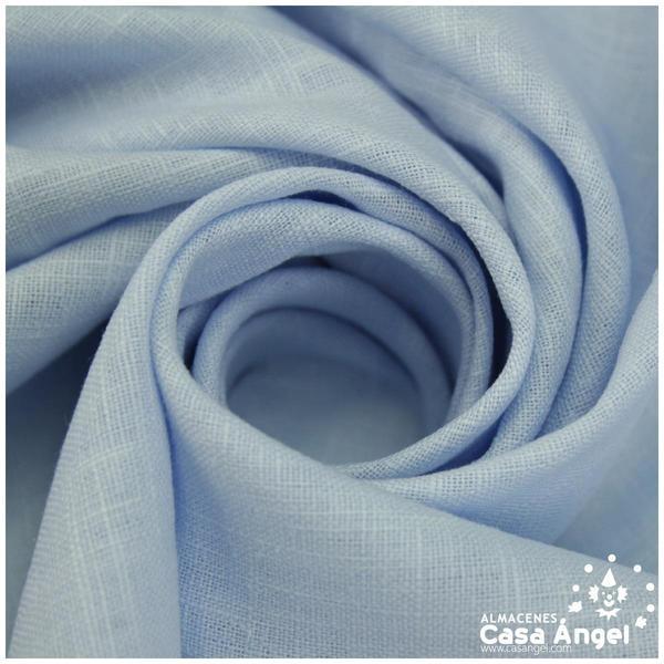 TELA DE LINO TINTADO CELESTE 100% RAMIO SERIE NOK 138cm