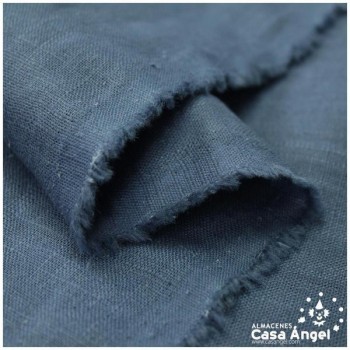 TELA DE LINO TINTADO AZUL 100% RAMIO SERIE NOK 138cm