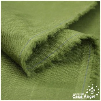 TELA DE LINO TINTADO VERDE 100% RAMIO SERIE NOK 138cm