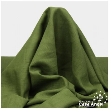 TELA DE LINO TINTADO VERDE 100% RAMIO SERIE NOK 138cm