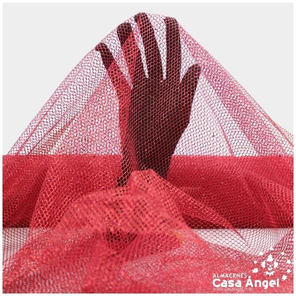 TUL DE MALLA ROJO LÚREX SERIE CHRISTMAS 150cm