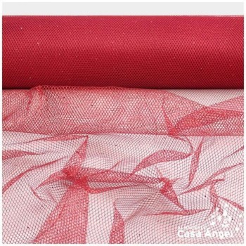 TUL DE MALLA ROJO LÚREX SERIE CHRISTMAS 150cm