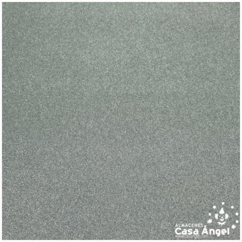 LONETA PLASTIFICADA CON ESCARCHA PLATA SERIE ZOCO 150cm
