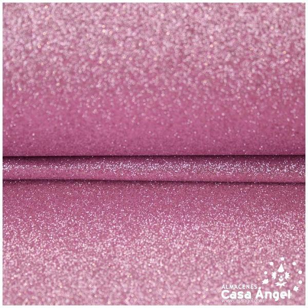 LONETA PLASTIFICADA CON ESCARCHA ROSA SERIE ZOCO 150cm