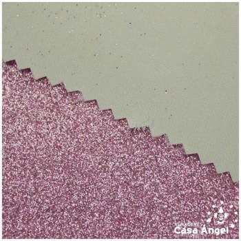 LONETA PLASTIFICADA CON ESCARCHA ROSA SERIE ZOCO 150cm