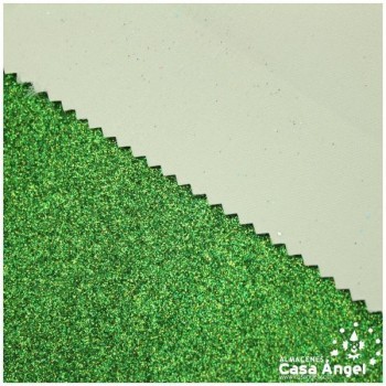 LONETA PLASTIFICADA CON ESCARCHA VERDE SERIE ZOCO 150cm