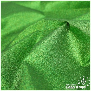 LONETA PLASTIFICADA CON ESCARCHA VERDE SERIE ZOCO 150cm