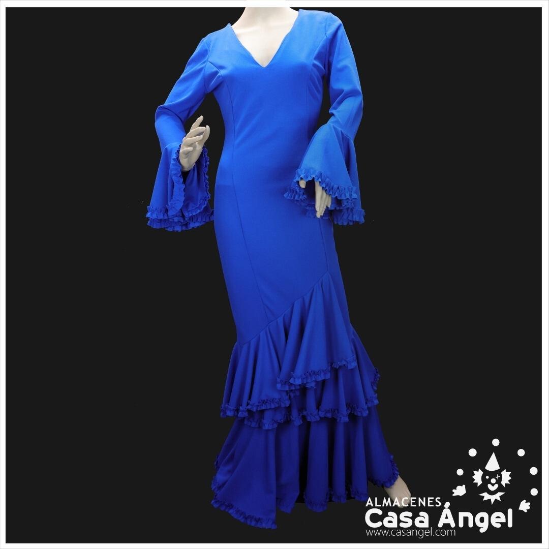 TRAJE DE FLAMENCA DE PUNTO COLOR AZUL